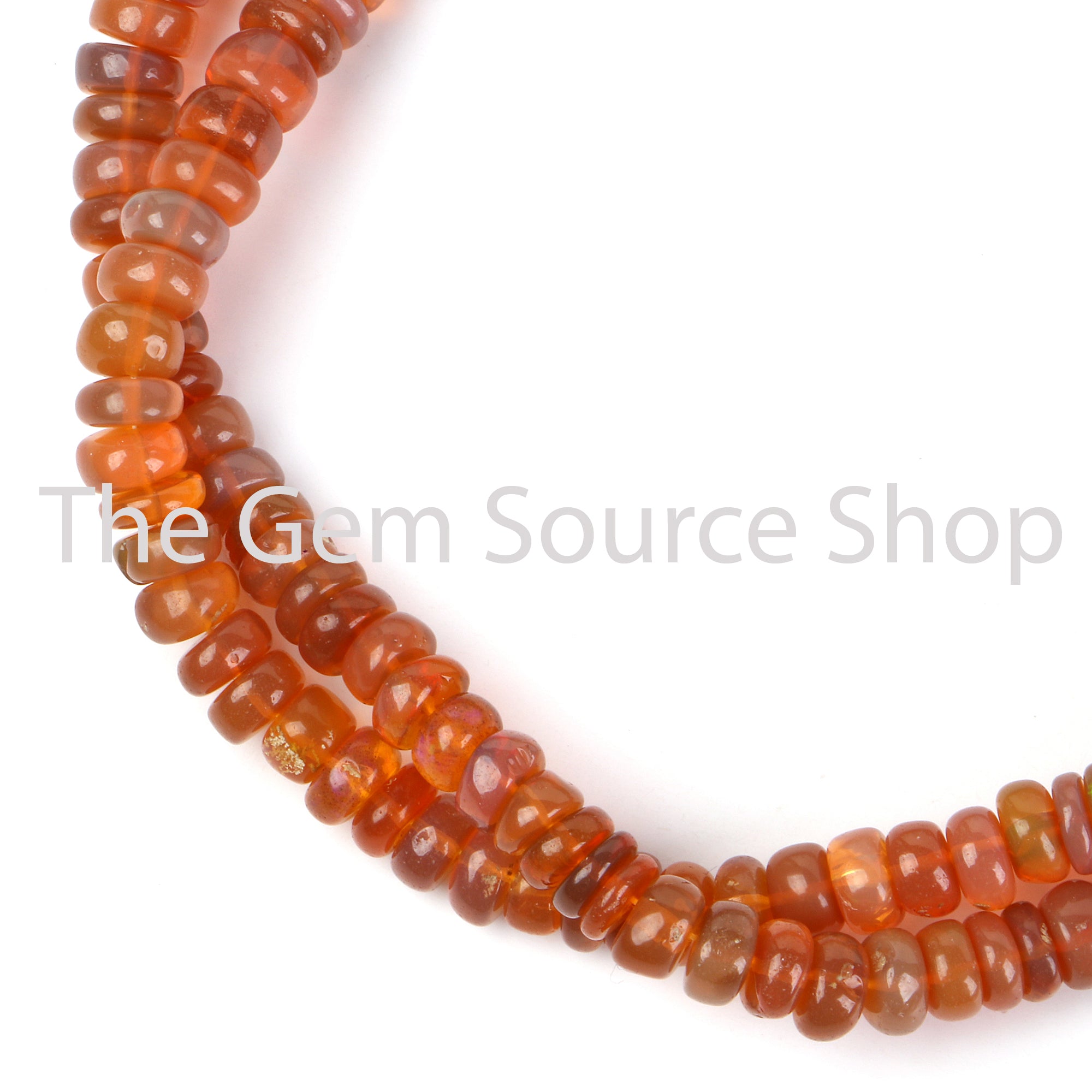 Ethiopian Smooth Opal Rondelle Gemstone Beads TGS-2489