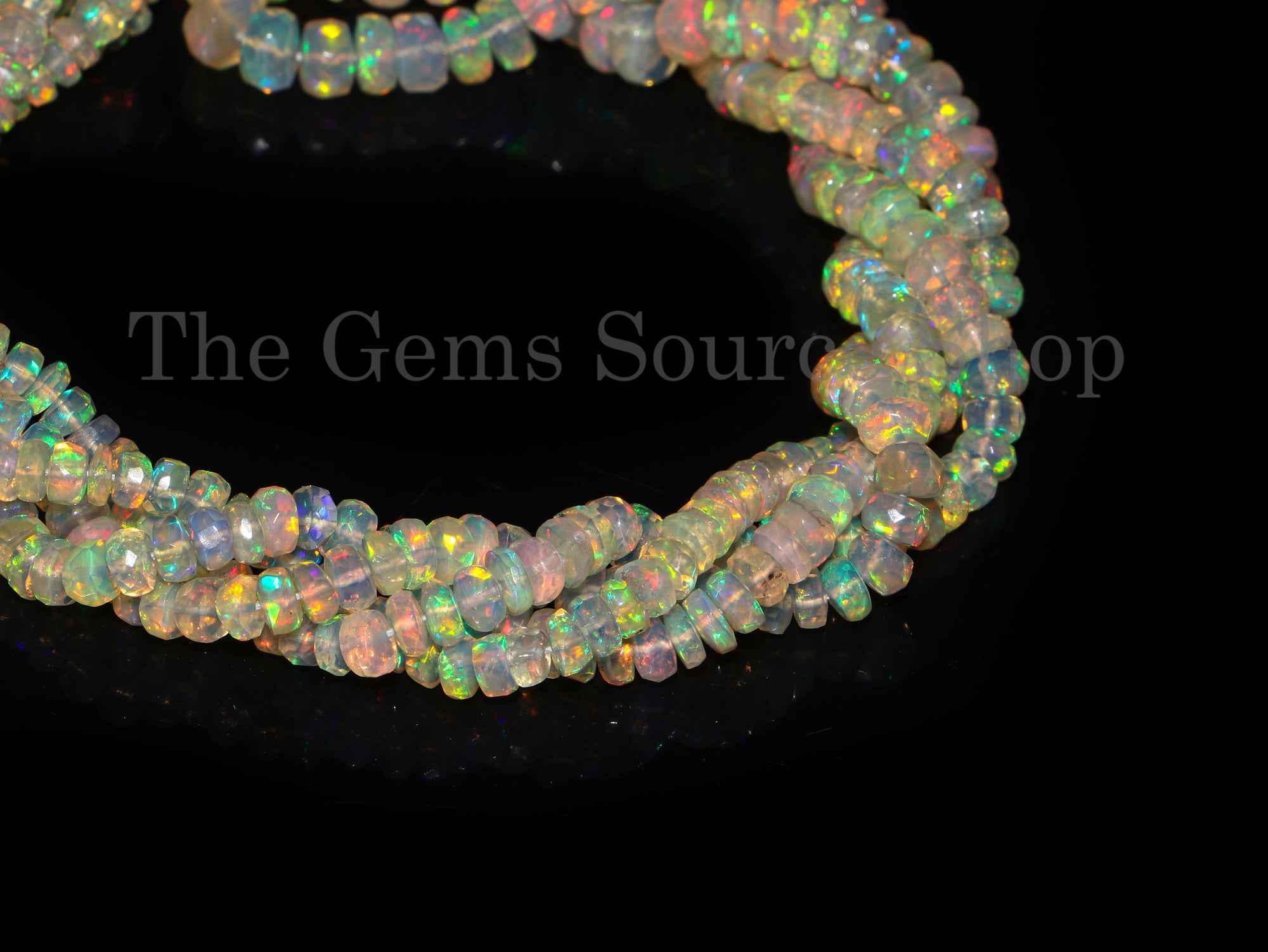 Ethiopian Opal Beads, Opal Beads, Faceted Rondelle Beads