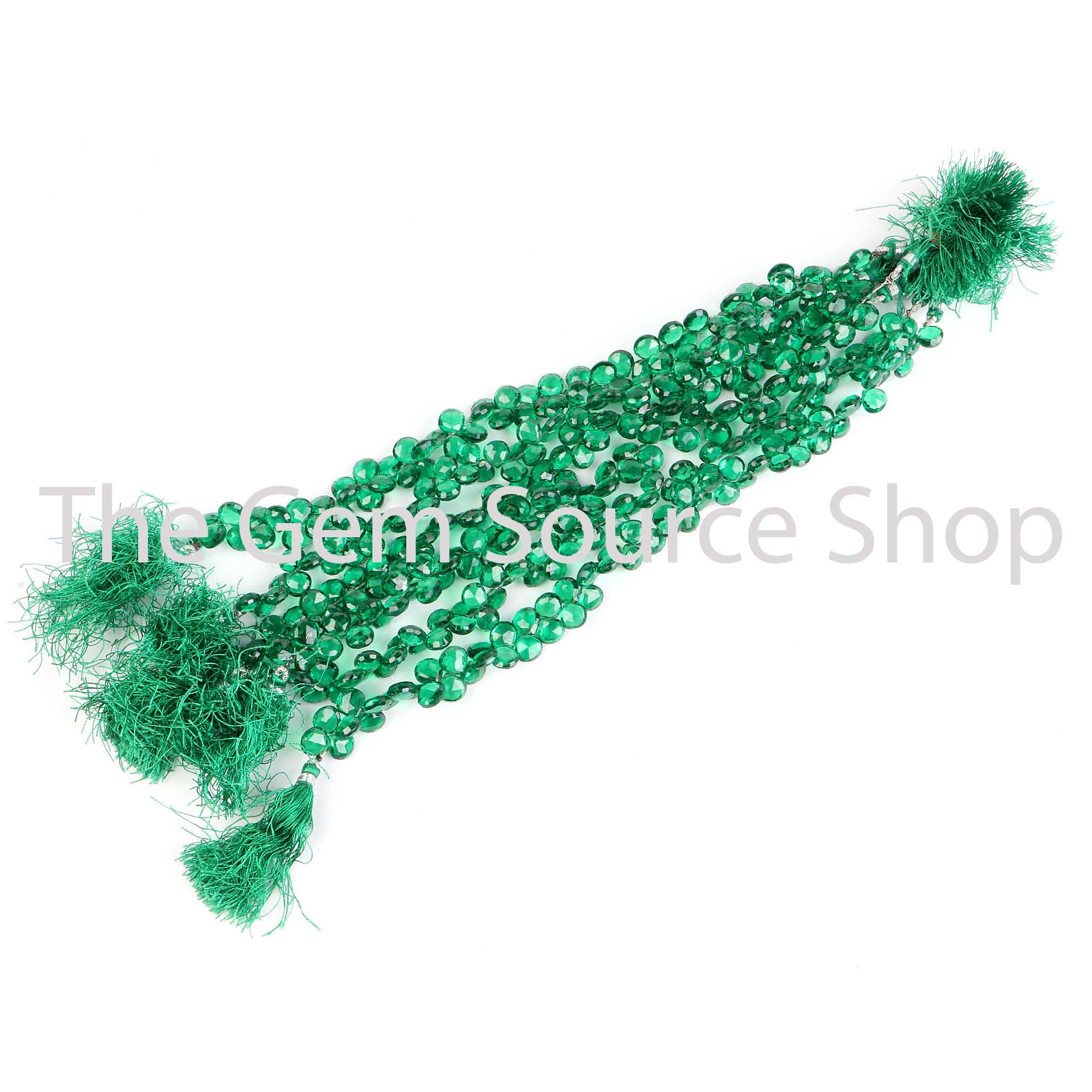 Green Cubic Zirconia Faceted Heart Shape Beads TGS-2528