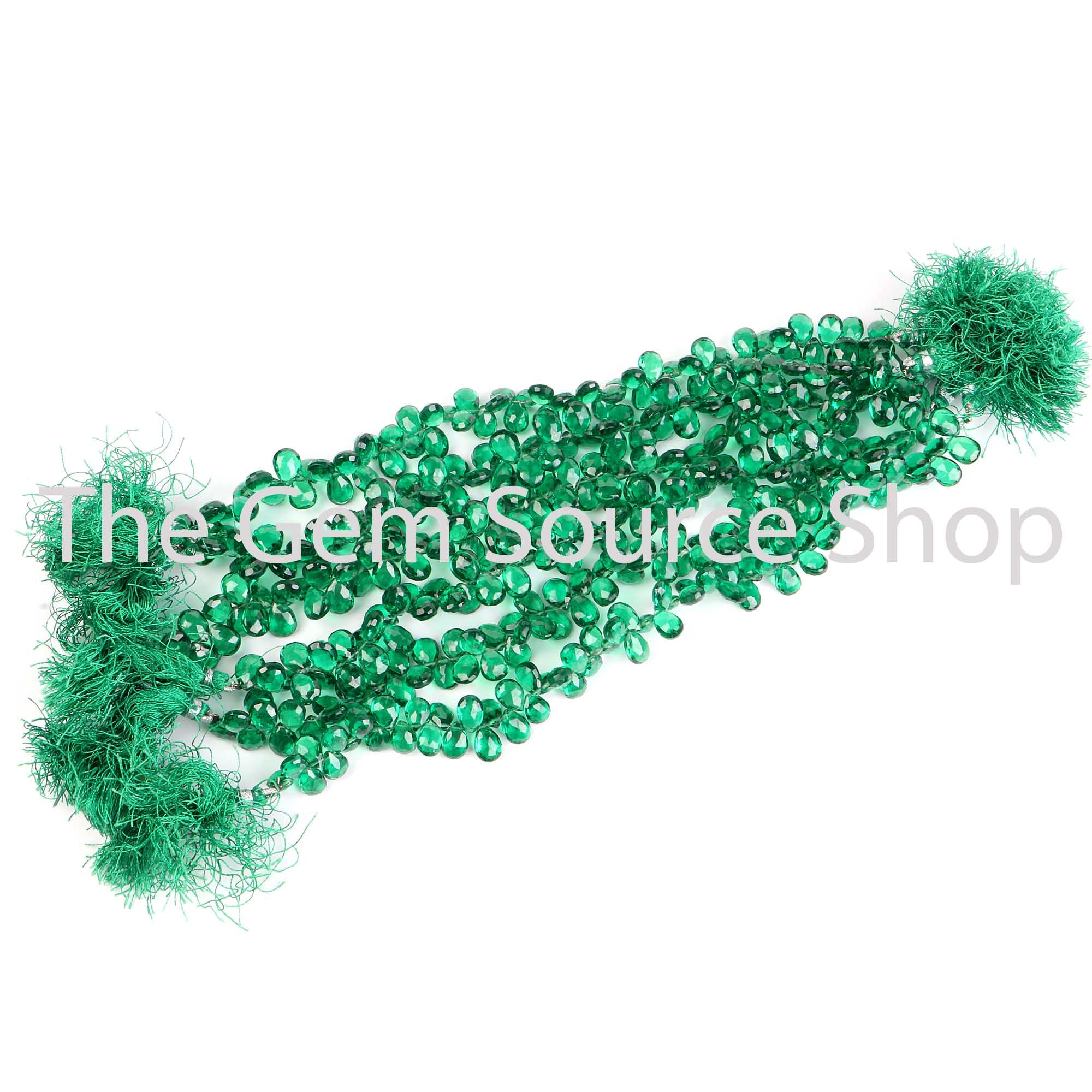 Green Cubic Zirconia Faceted Pear Shape Beads TGS-2529