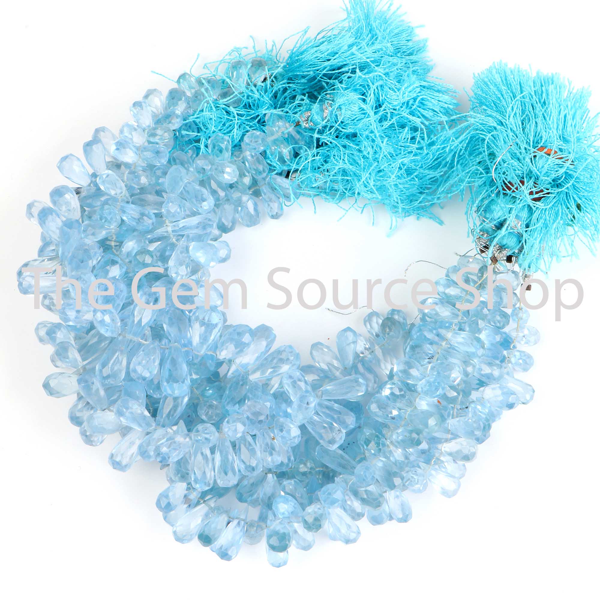 Sky Blue Topaz Cubic Zirconia Beads, Cubic Zirconia Faceted Drop Beads, Side Drill Drop Beads