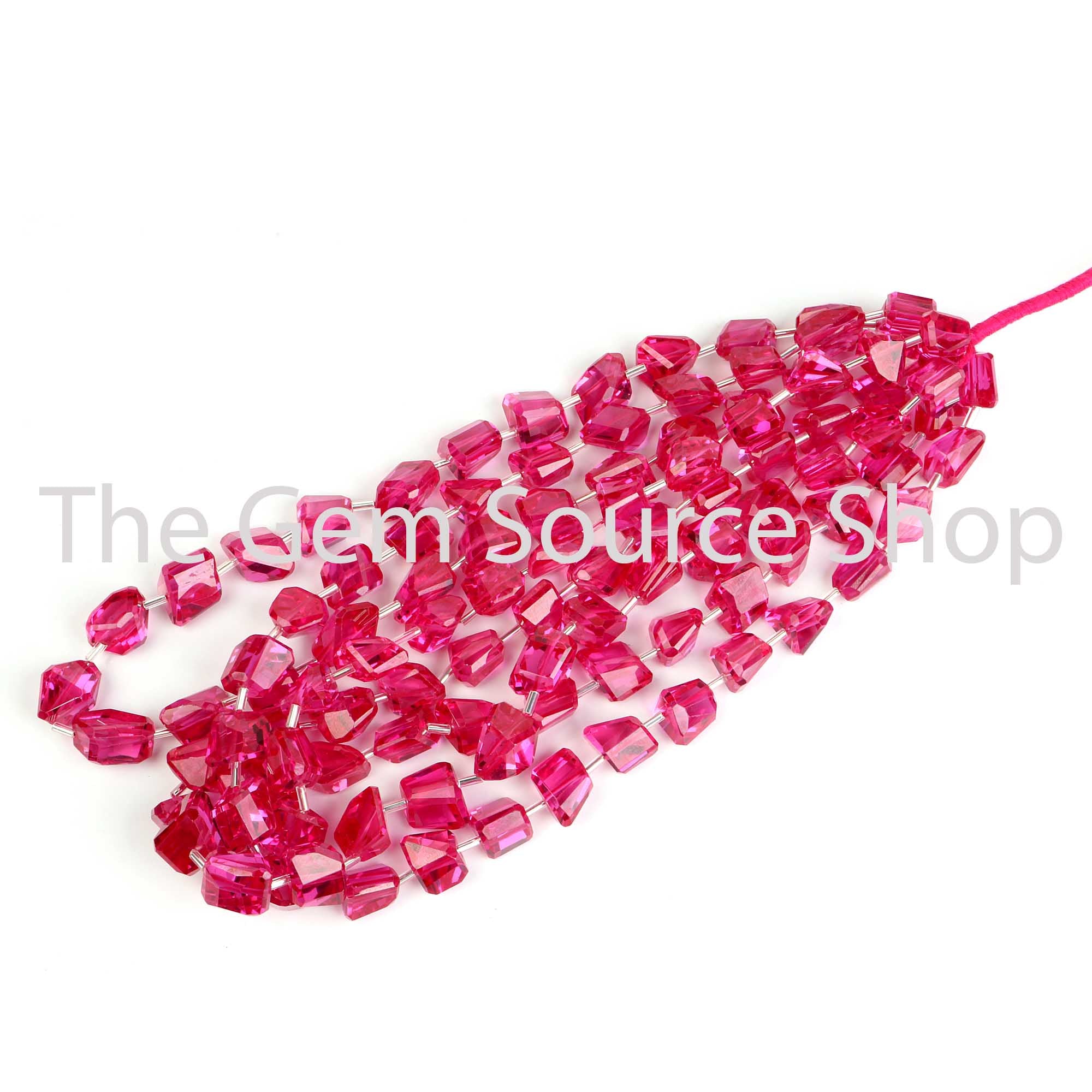 Pink Topaz Cubic Zirconia Nugget Beads, Cubic Zirconia Faceted Nugget, Pink Topaz Zircon Beads