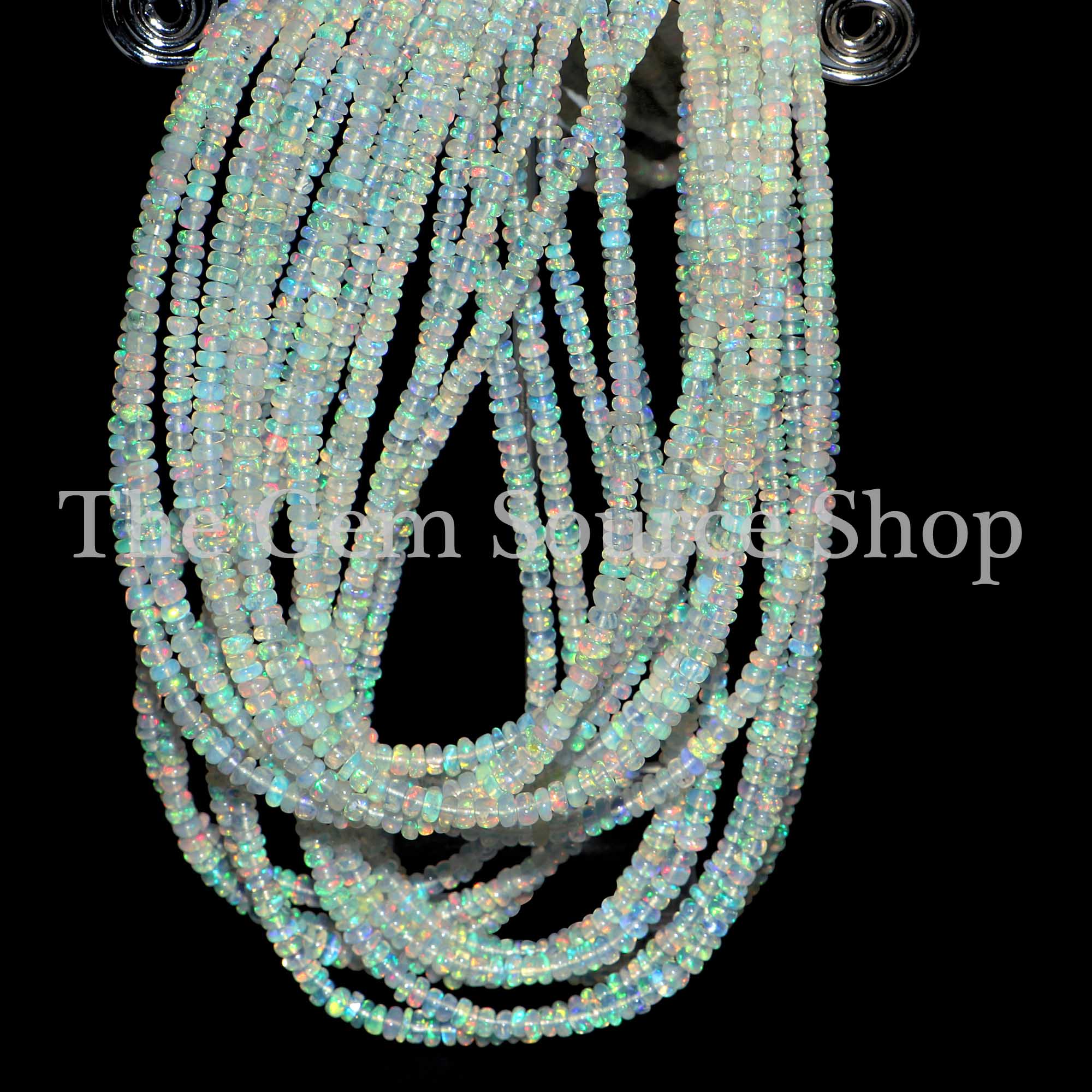 Natural Ethiopian Opal Plain Rondelle Shape Beads TGS-2571