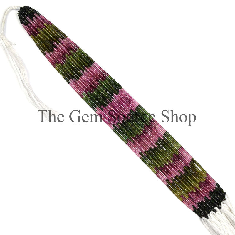 Multi Tourmaline Faceted Rondelle Shape Beads TGS-0267