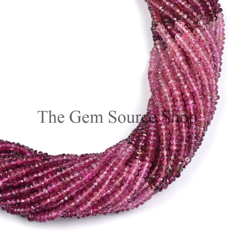 Rubellite Tourmaline Faceted Beads