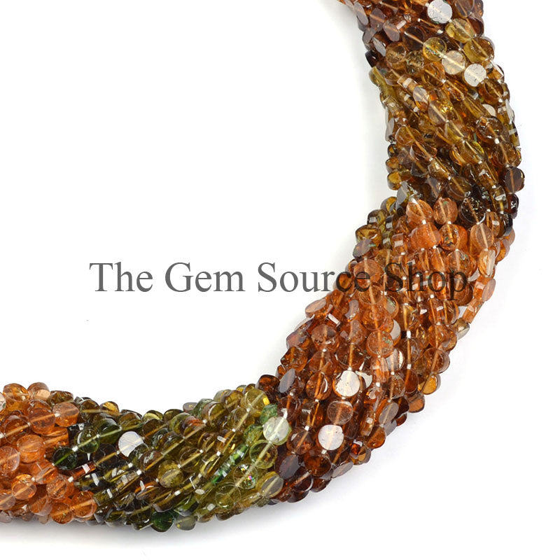 3.50-4MM Petro Tourmaline Smooth Coin Shape Beads TGS-0277