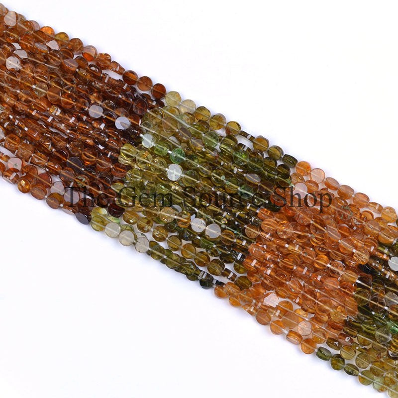 3.50-4MM Petro Tourmaline Smooth Coin Shape Beads TGS-0277