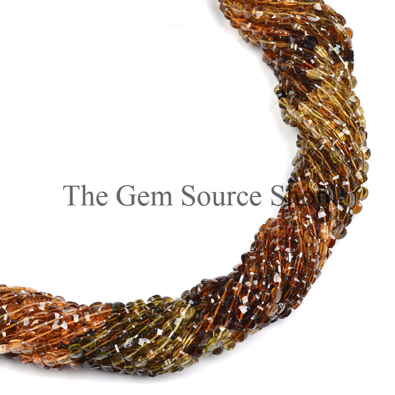 3.50-4MM Petro Tourmaline Faceted Coin Shape Beads TGS-0279
