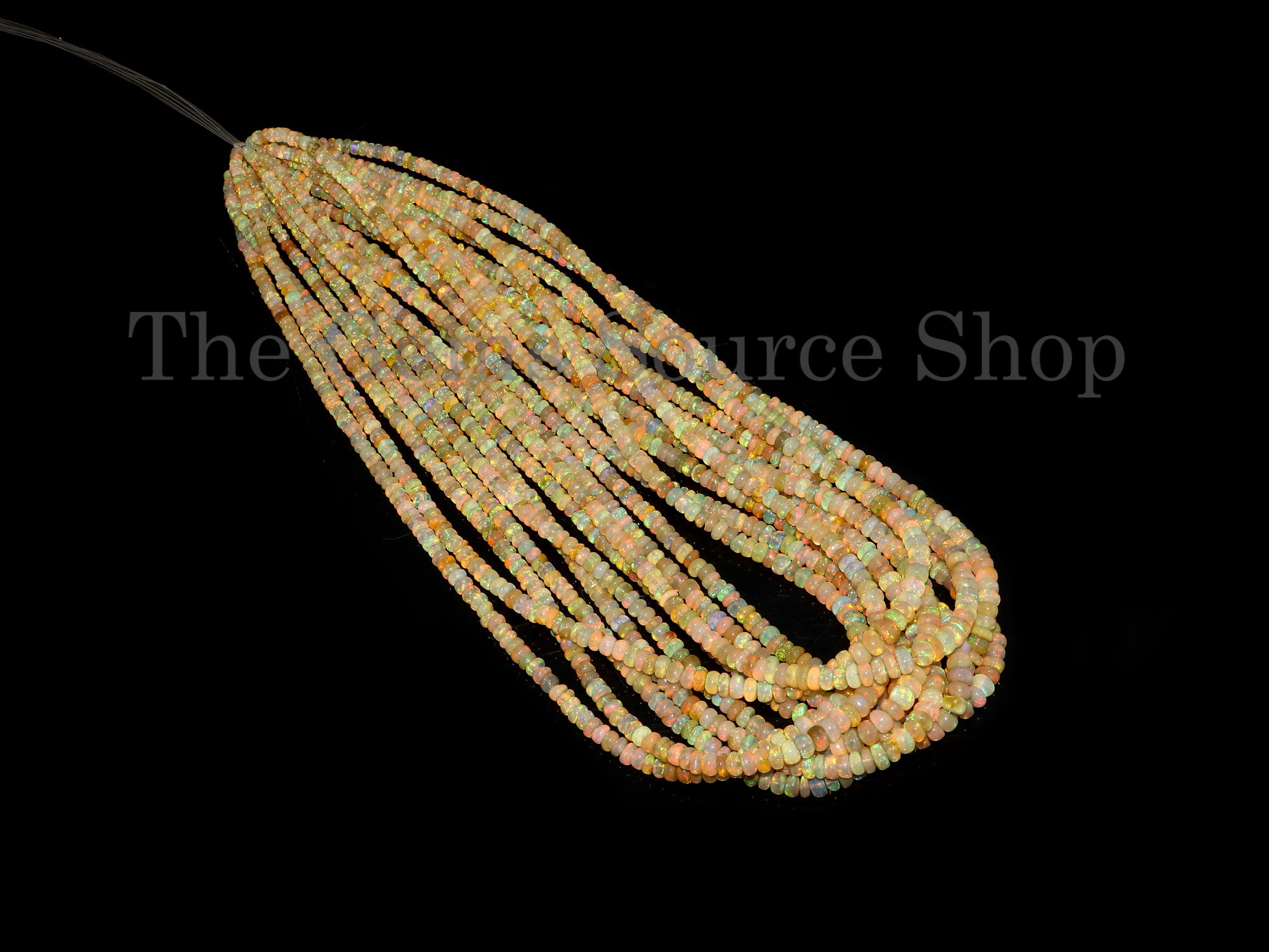 Natural Ethiopian Opal Beads, Smooth Rondelle, Fire Opal Rondelle Beads,