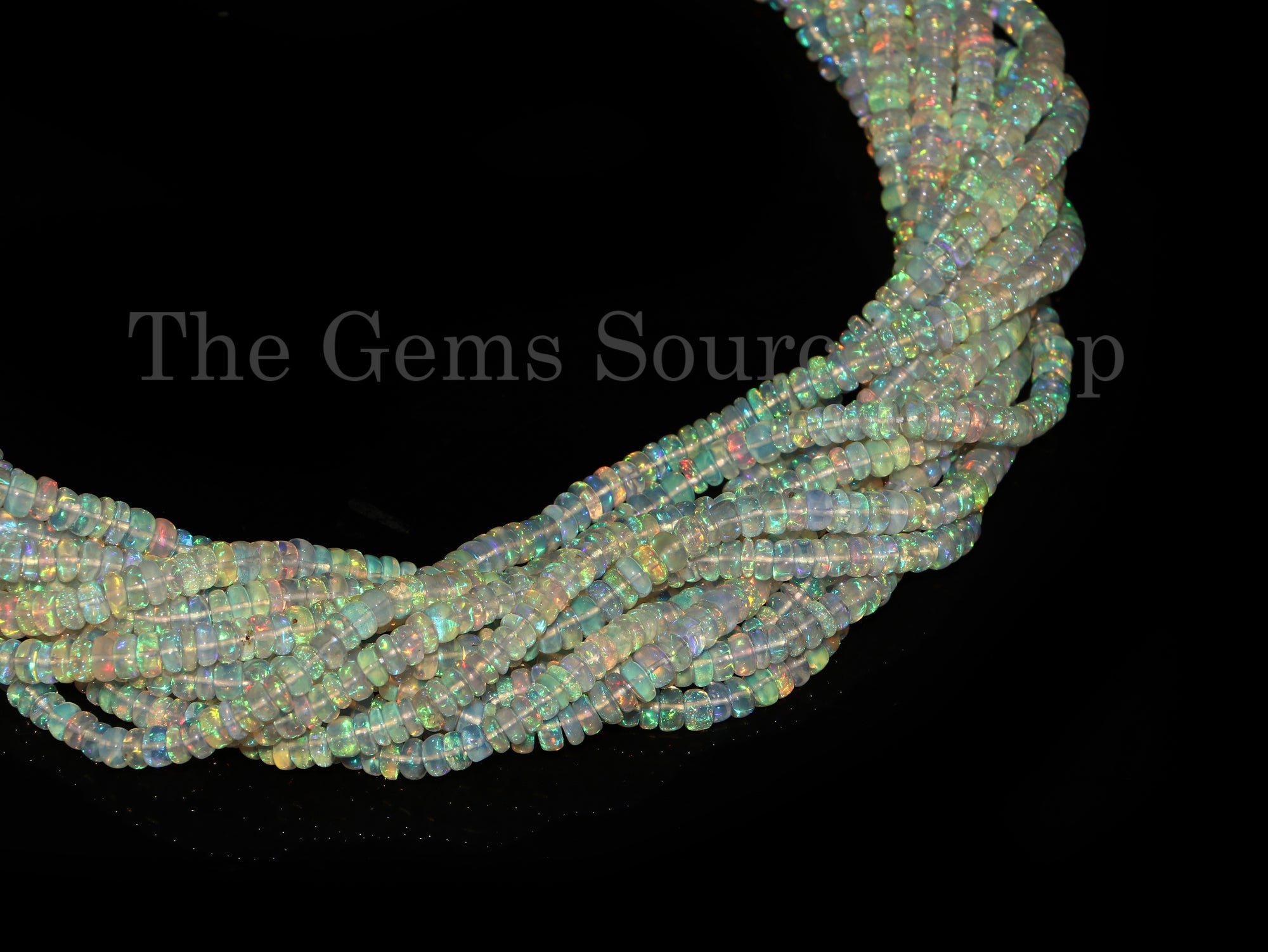 AAA Quality Ethiopian Opal Rondelle Beads, Opal Beads, Ethiopian Opal Smooth Rondelle,