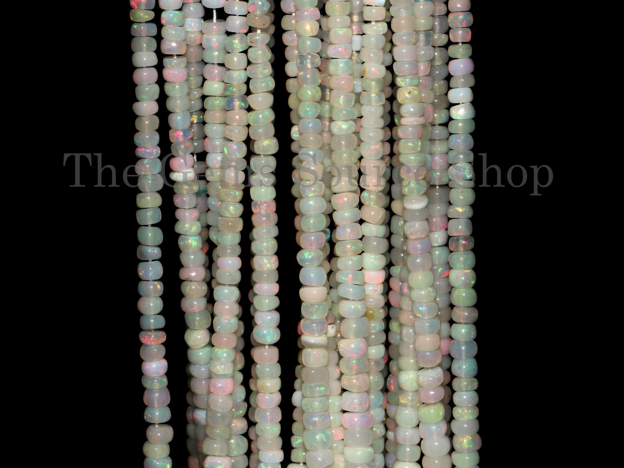 Ethiopian Opal Smooth Rondelle Beads, Opal Rondelle Beads,Ethiopian Opal Beads,