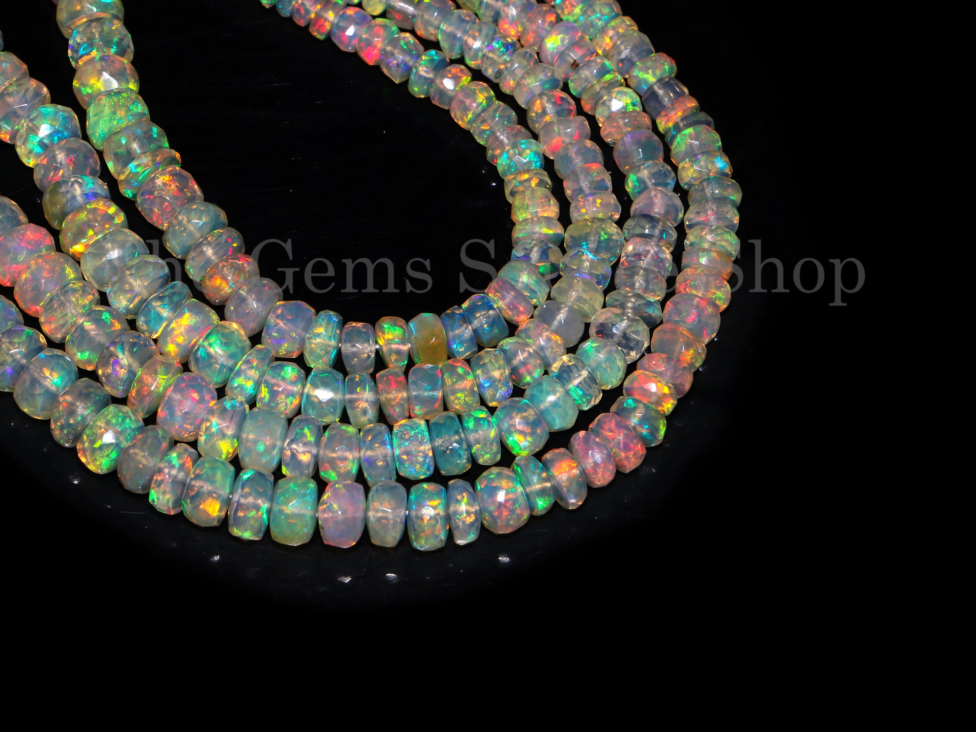 Ethiopian Opal Rondelle Beads, Opal Rondelle Beads, 4-5.5mm Opal Faceted Rondelle Beads, Flashy Opal Rondelle Beads