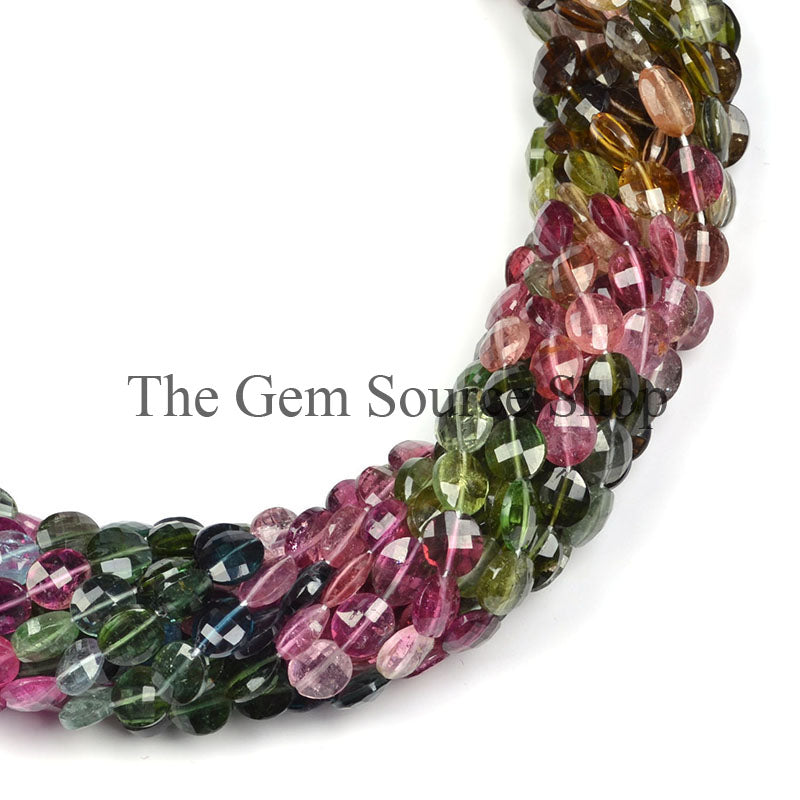 Multi Tourmaline Beads, Multi Tourmaline Oval Shape Beads, Multi Tourmaline Faceted Beads, Multi Tourmaline Gemstone Beads