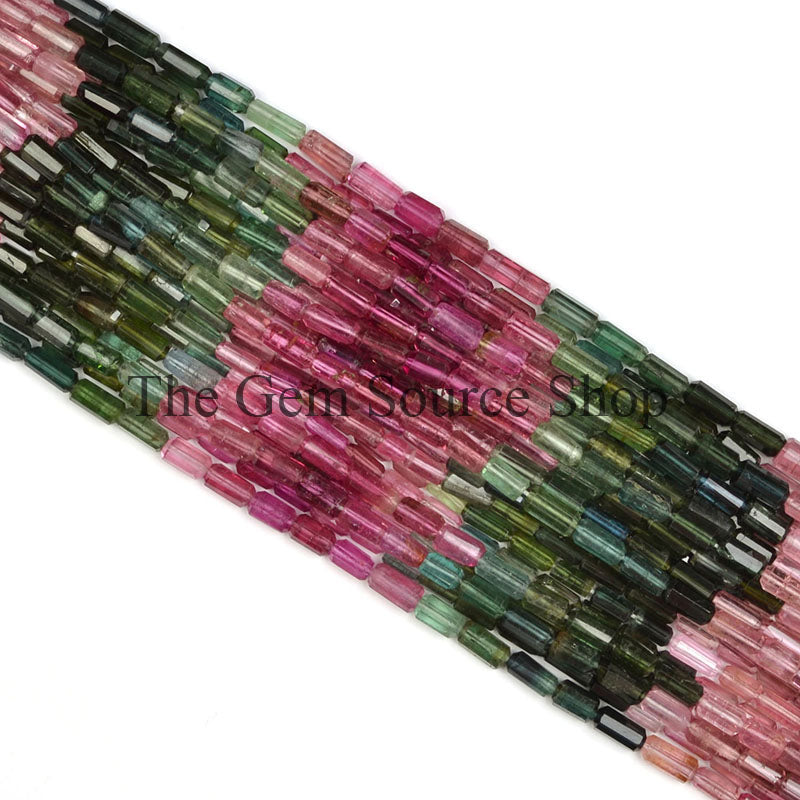 Multi Tourmaline Faceted Tube Shape Beads Beads TGS-0291