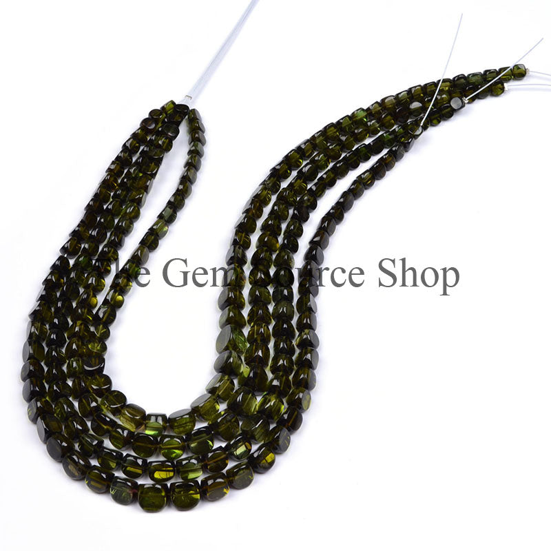 Green Tourmaline Smooth Three Step Cut Beads TGS-0298