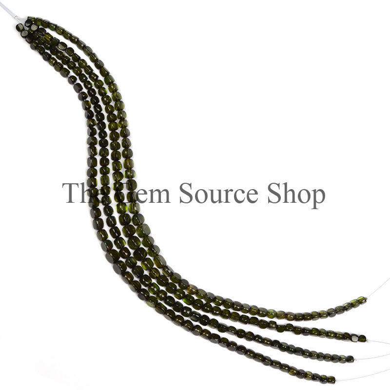 Green Tourmaline Smooth Three Step Cut Beads TGS-0298
