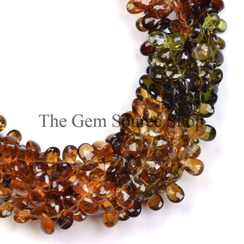 Petro Tourmaline Faceted Pear Shape Beads TGS-0299