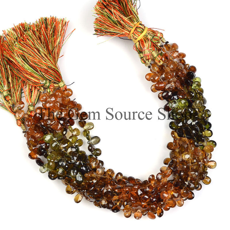 Petro Tourmaline Faceted Pear Shape Beads TGS-0299