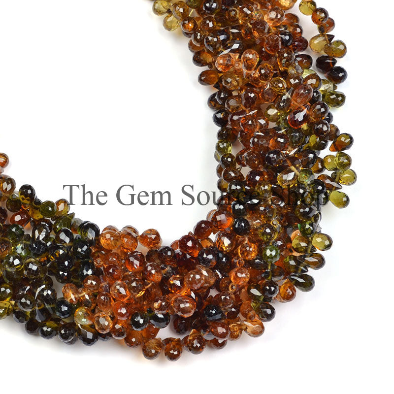 3x5-5x8MM Petro Tourmaline Faceted Side Drill Drop Gemstone Beads TGS-0301