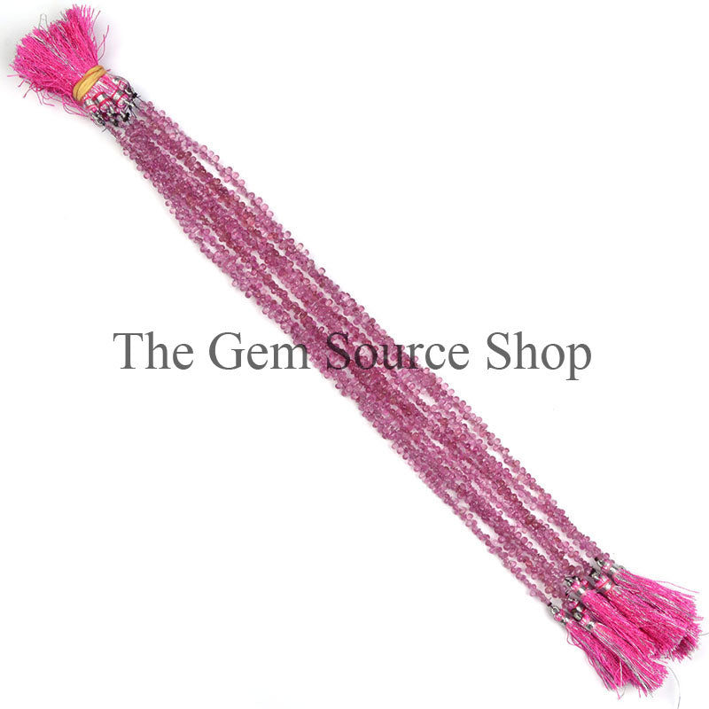 Pink Tourmaline Faceted Side Drill Drop Beads TGS-0303