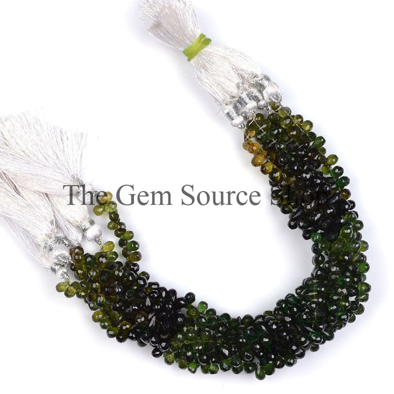 Natural Chrome Tourmaline Faceted Side Drill Drops Gemstone Beads TGS-0311