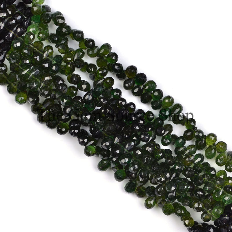 Natural Chrome Tourmaline Faceted Side Drill Drops Gemstone Beads TGS-0311