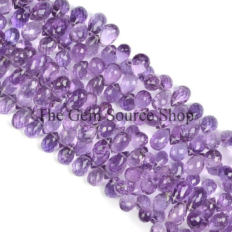 African Amethyst Beads, Amethyst Faceted Beads, Amethsyt Drop Beads, Side Drill Drop Beads