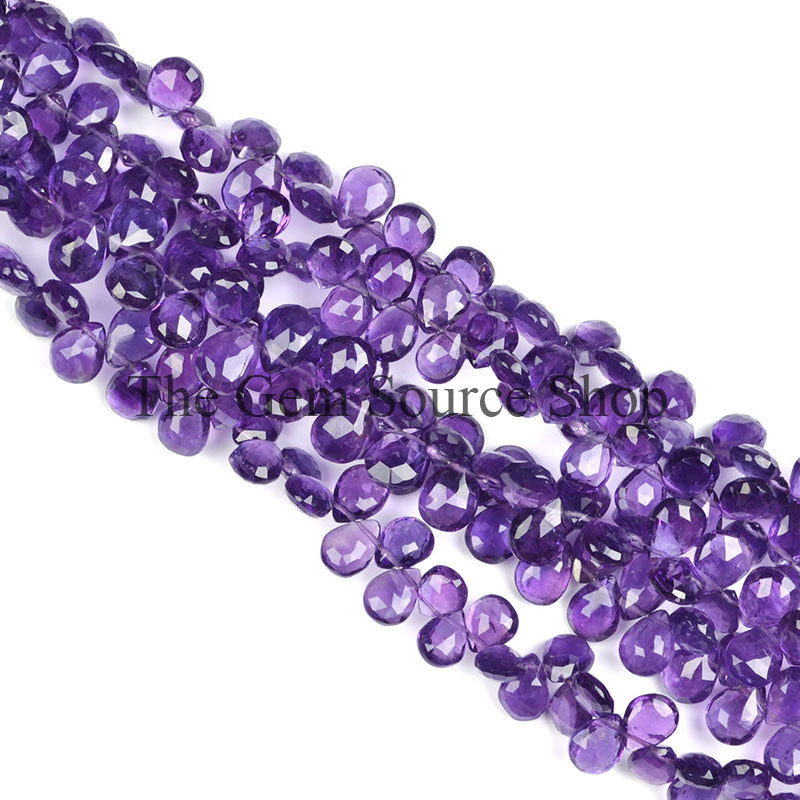 African Amethyst Beads, Amethyst Faceted Beads, Amethyst Pear Shape Beads, Amethyst Gemstone Beads