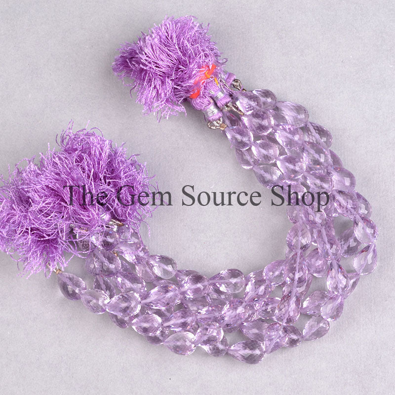 Pink Amethyst Beads, Amethyst Faceted Beads, Amethyst Drop Beads, Straight Drill Drops, Amethyst Gemstone