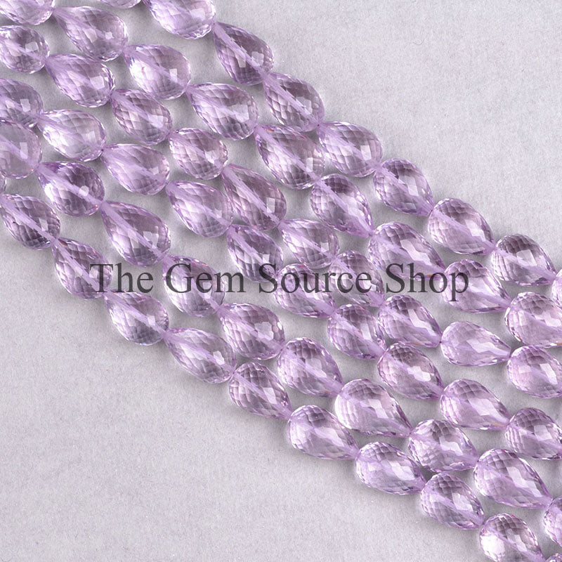 Pink Amethyst Beads, Amethyst Faceted Beads, Amethyst Drop Beads, Straight Drill Drops, Amethyst Gemstone