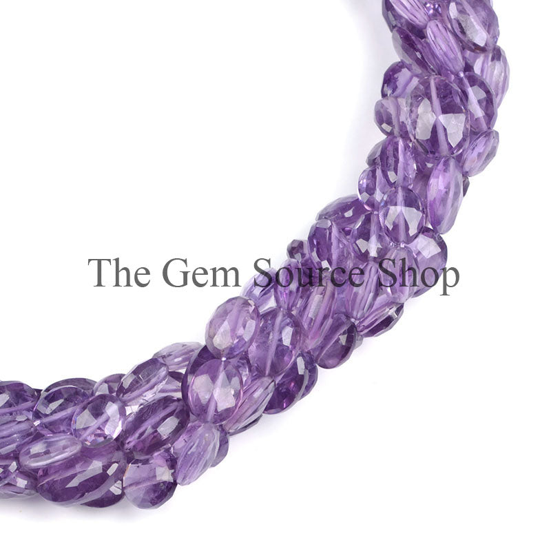 Pink Amethyst Beads, Amethyst Faceted Beads, Amethyst Oval Shape Beads, Straight Drill Oval Beads
