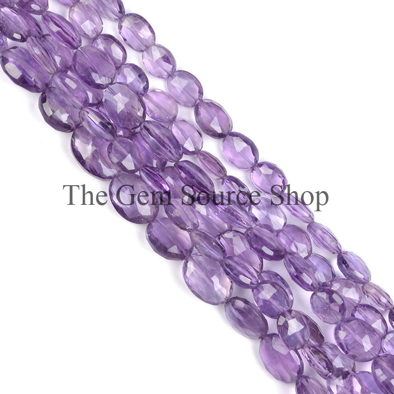 Pink Amethyst Beads, Amethyst Faceted Beads, Amethyst Oval Shape Beads, Straight Drill Oval Beads