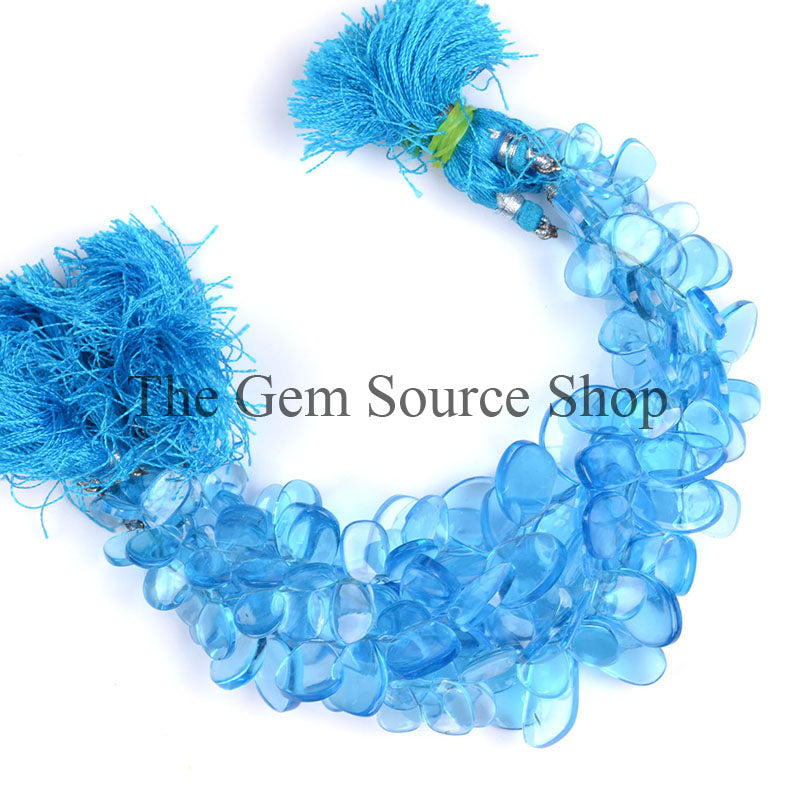 Swiss Blue Topaz Beads, Smooth Blue Topaz Beads, Plain Nugget Beads, Blue Topaz Gemstone Beads