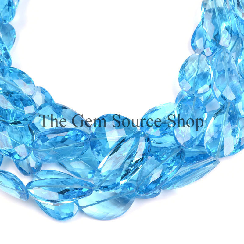 Swiss Blue Topaz Beads, Swiss Blue Topaz Nugget Beads, Faceted Blue Topaz Beads, Gemstone Beads