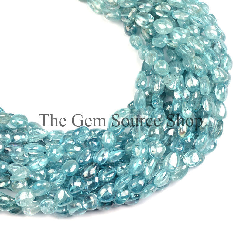 Natural Blue Zircon Beads, Zircon Smooth Nugget Beads, Plain Blue Zircon, Gemstone Beads