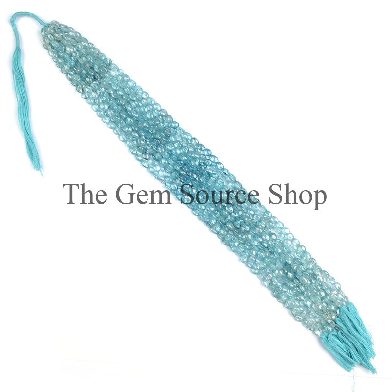 Natural Blue Zircon Beads, Blue Zircon Faceted Beads, Blue Zircon Oval Beads, Gemstone Beads