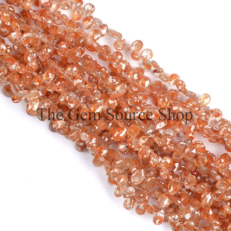 Brown Zircon Beads, Brown Zircon Faceted Beads, Brown Zircon Pear Shape Beads, Gemstone Beads