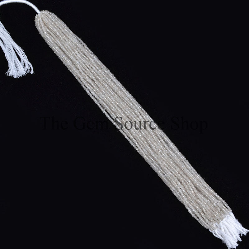 White Zircon Rondelle Loose Beads, TGS-0393
