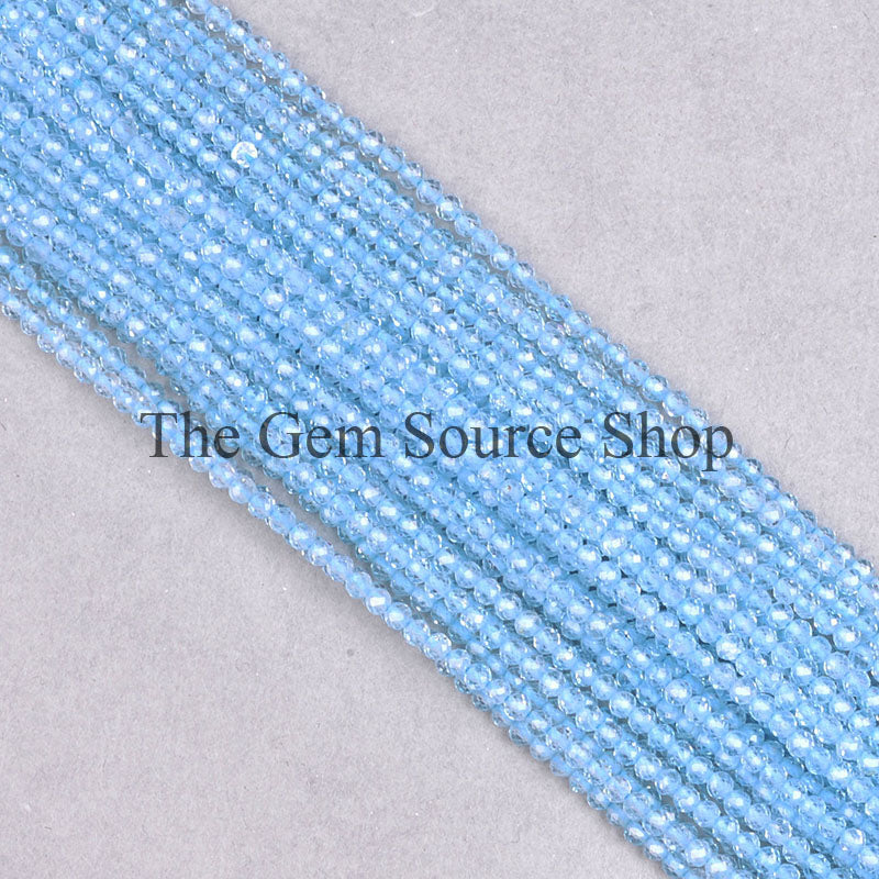 Natural Sky Blue Topaz Beads, Blue Topaz Faceted Round Beads, Loose  Beads For Jewelry