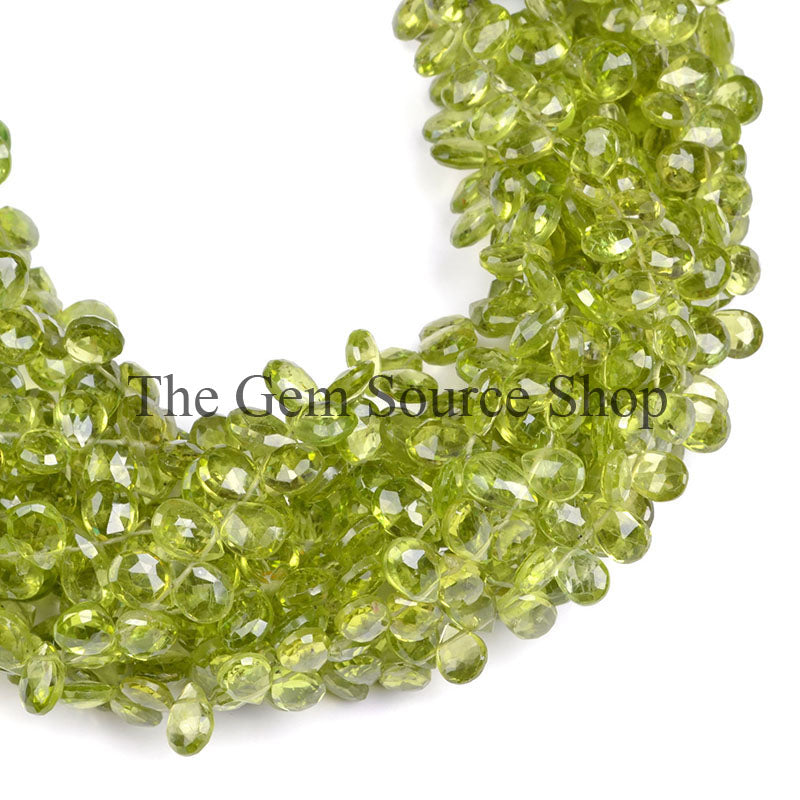 Peridot Beads, Peridot Faceted Beads, Peridot Pear Shape Beads,Peridot Gemstone Beads