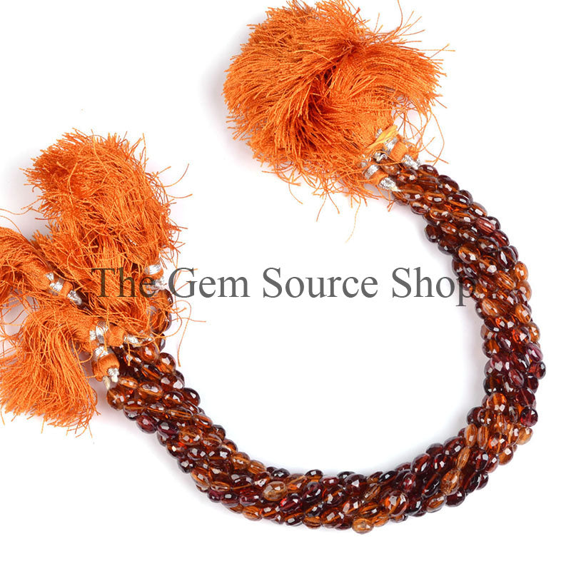 Spessartine Garnet Beads, Spessartine Garnet Faceted Beads, Spessartine Garnet Oval Shape Beads, Spessartine Garnet Gemstone Beads