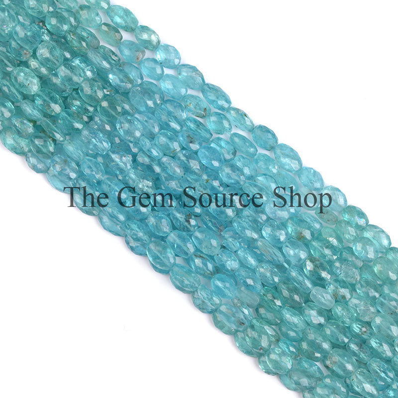 Apatite Beads, Apatite Oval Shape Beads, Apatite Faceted Beads, Apatite Gemstone Beads