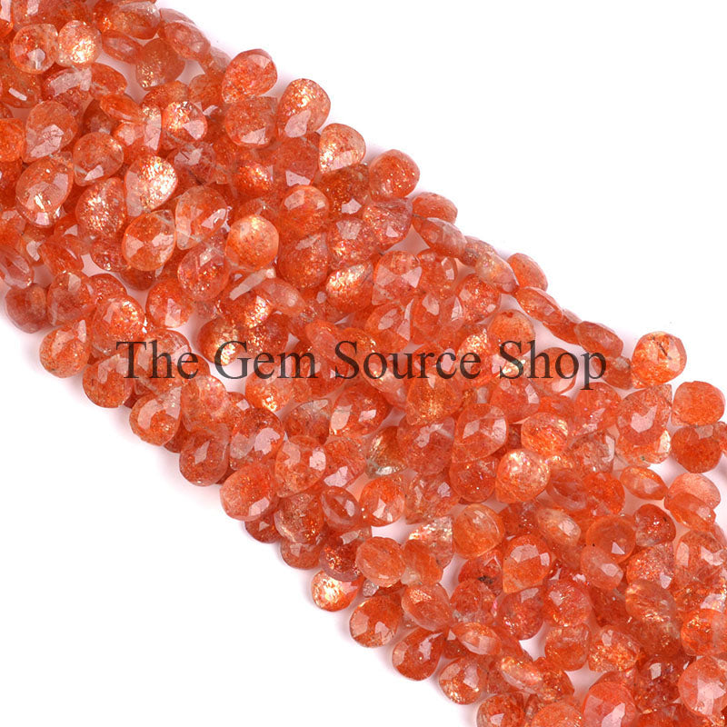 Sunstone Faceted Beads
