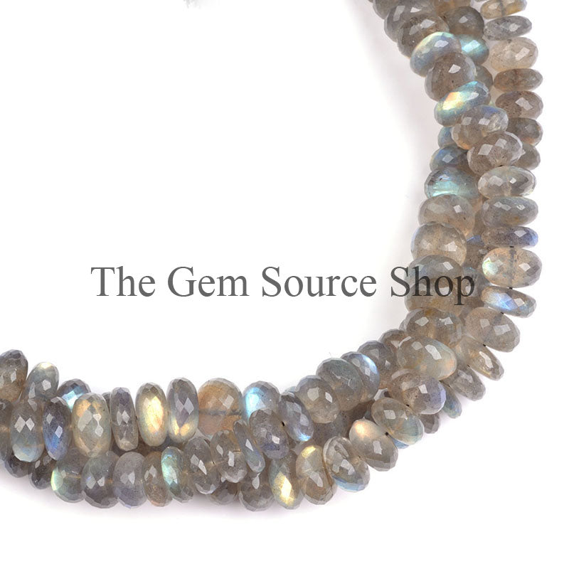 Labradorite Beads, Labradorite Faceted Beads, Labradorite Rondelle Beads, Gemstone Beads For Jewelry