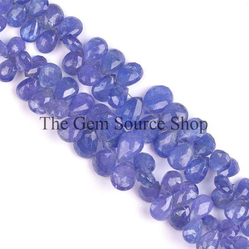 Rare! Tanzanite Smooth Pears, Tanzanite Beads For Jewelry, Side Drill Pear, AAA Quality Tanzanite Beads