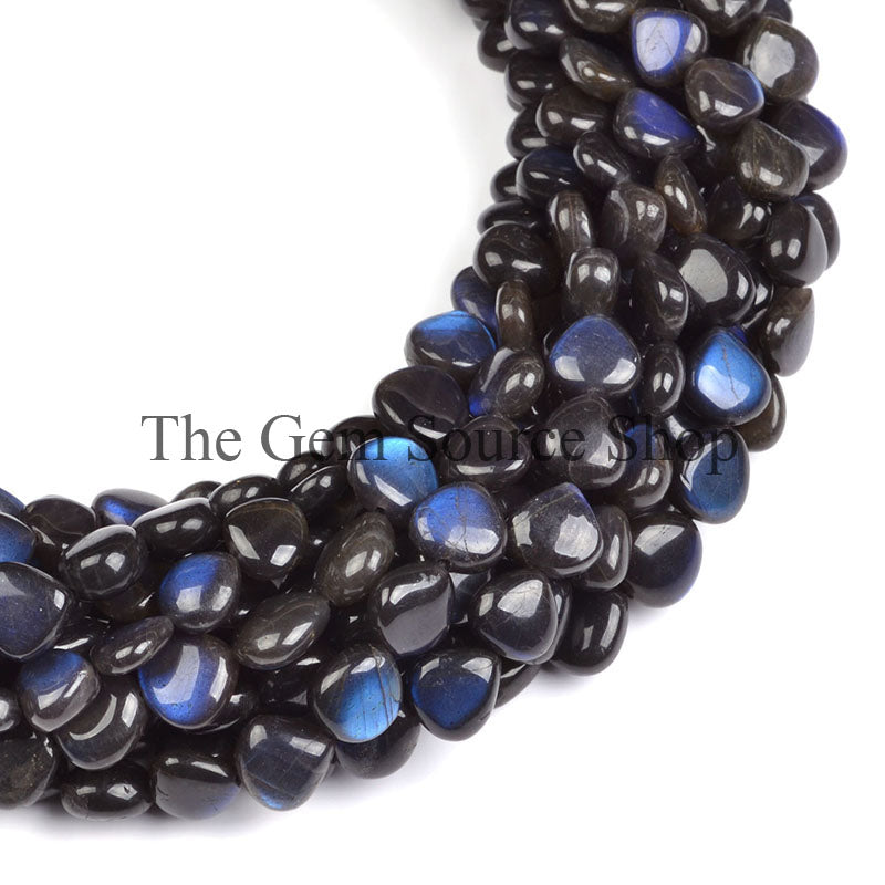 Labradorite Smooth Beads, Labradorite Plain Heart Beads, Straight Drill Heart Beads, Gemstone Beads