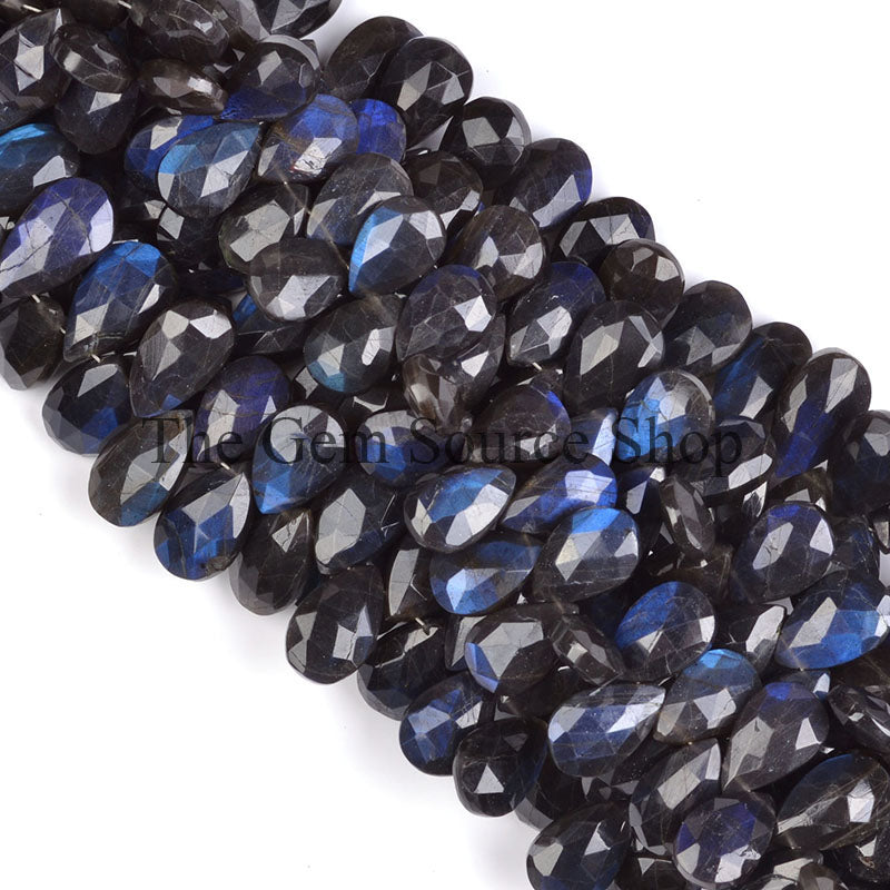 Labradorite Faceted Beads Labradorite Pear Shape Beads, Faceted Labradorite, Gemstone Beads