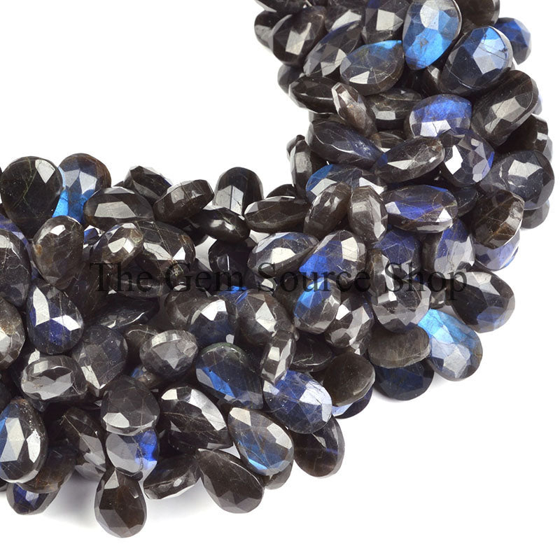 Labradorite Faceted Beads Labradorite Pear Shape Beads, Faceted Labradorite, Gemstone Beads