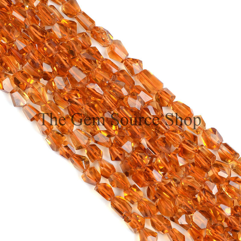 Citrine Faceted Beads, Citrine Nugget Beads, Faceted Nugget Beads, Citrine Gemstone Beads