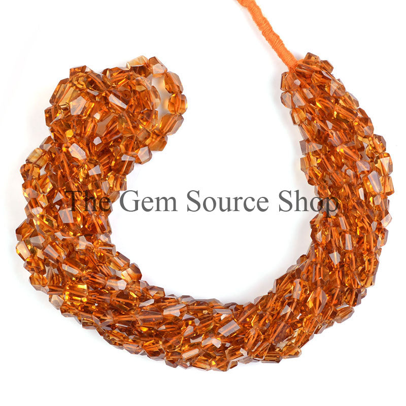 Citrine Faceted Beads, Citrine Nugget Beads, Faceted Nugget Beads, Citrine Gemstone Beads